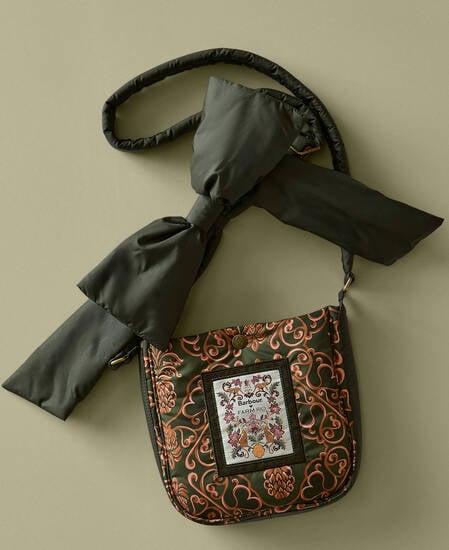 Barbour FARM Rio Ana Clara Bow Bag Royal Pineapple Print