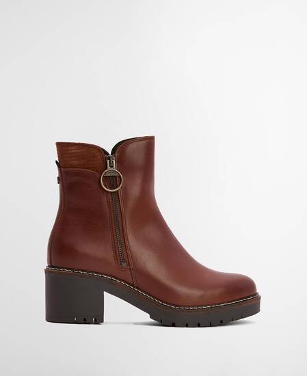 Dahlia Heeled Ankle Boots Chestnut