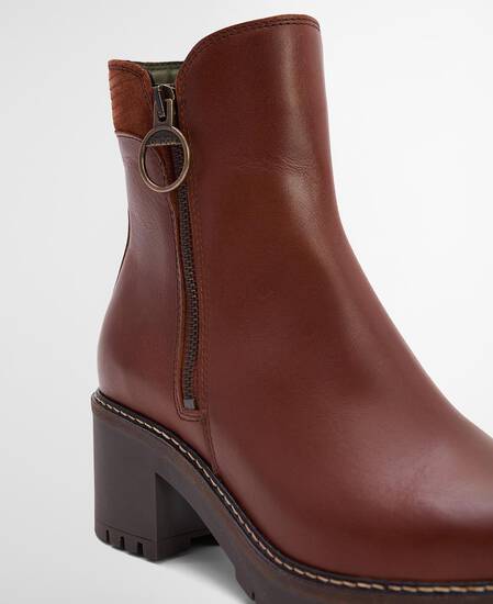 Dahlia Heeled Ankle Boots Chestnut