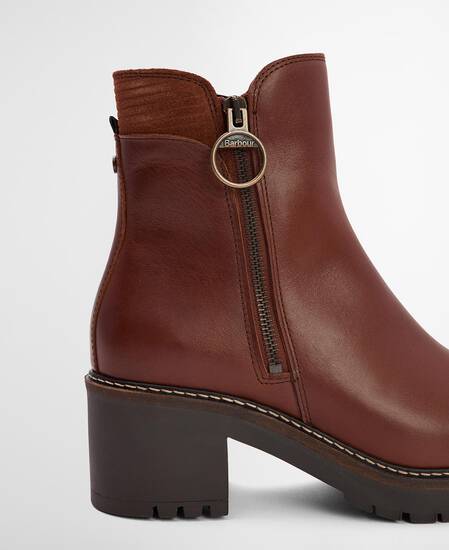 Dahlia Heeled Ankle Boots Chestnut