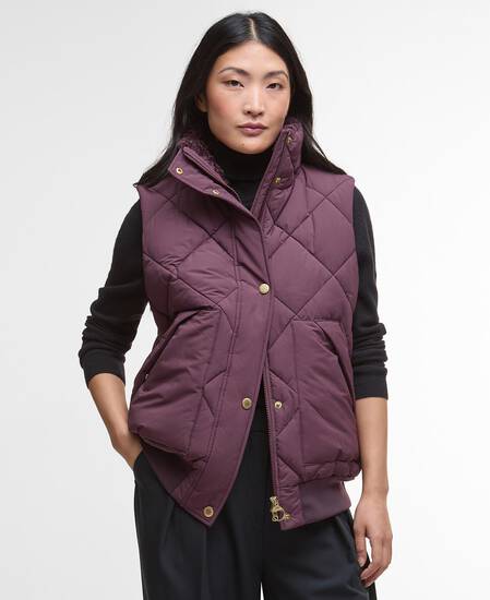 Becky Gilet Black Cherry/Muted Tartan