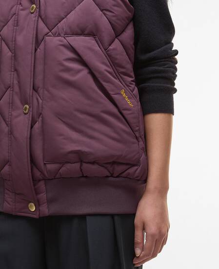 Becky Gilet Black Cherry/Muted Tartan