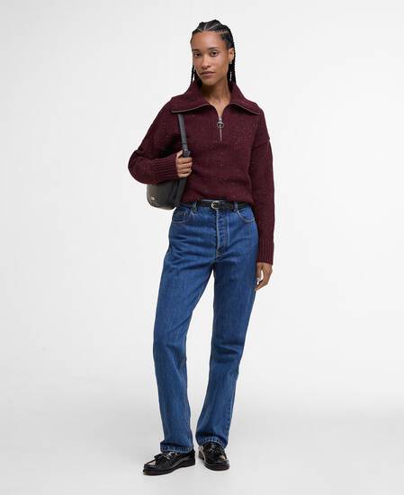 Lavensdale Half-Zip Jumper Black Cherry