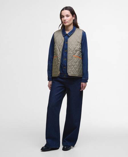 My Barbour Reversible Quilted Liner Timberwolf/Marigold