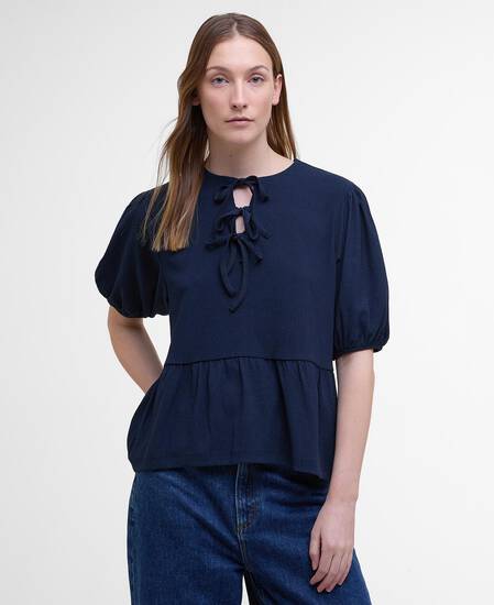 Louise Peplum Blouse Navy