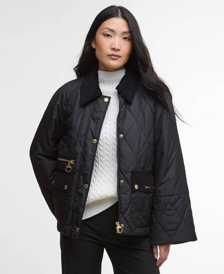 Martha Quilted Jacket Black/Classic Tartan