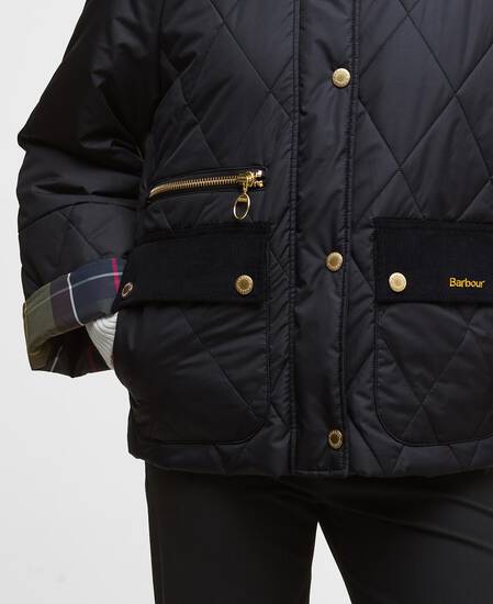Martha Quilted Jacket Black/Classic Tartan