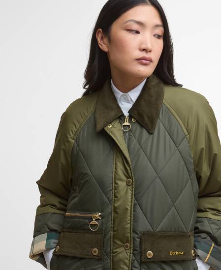 Martha Quilted Jacket Olive/Dark Moss/Ancient Tartan