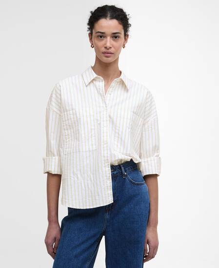 Lavensdale Striped Relaxed Shirt Pale Camel Stripe