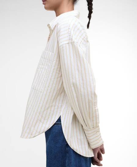 Lavensdale Striped Relaxed Shirt Pale Camel Stripe