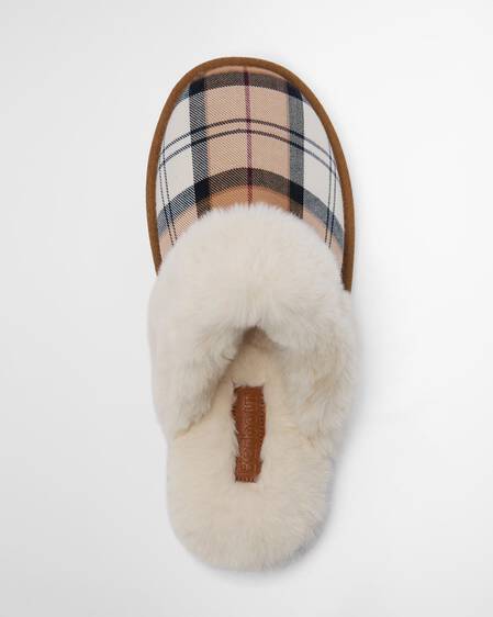 Claudia Tartan Mule Slippers Hessian Tartan