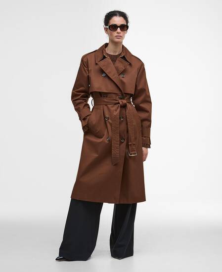 Aoife Showerproof Trench Coat Vicuna/Hessian Tartan
