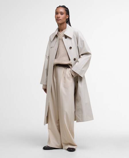 Robyn Showerproof Trench Coat Mist/Hessian Tartan