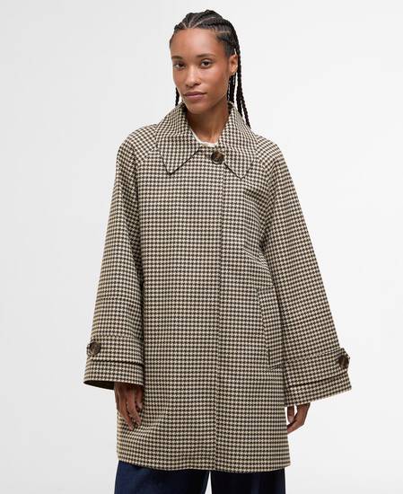 Kennedy Check Showerproof Jacket Sage Houndstooth/Mist