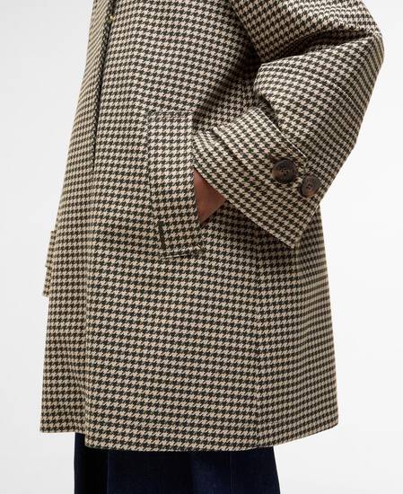 Kennedy Check Showerproof Jacket Sage Houndstooth/Mist
