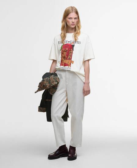 Barbour FARM Rio Maria Clara Graphic T-Shirt Off White