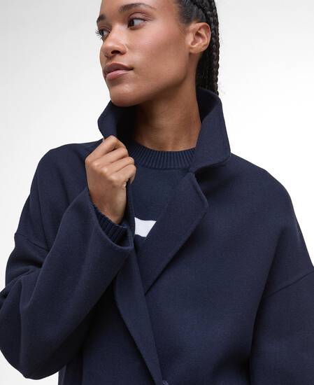 Rachel Wool Wrap Coat Navy