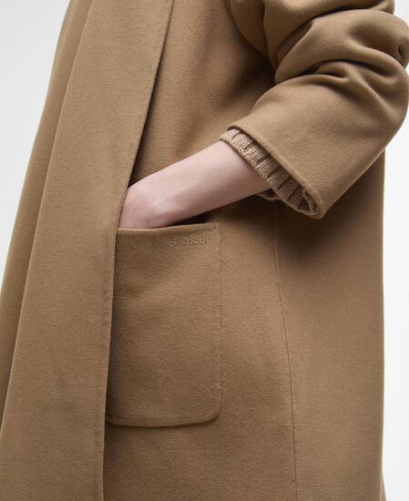 Clementine Wool Scarf Coat Camel