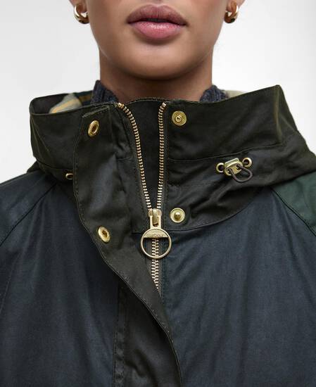 Keeley Waxed Jacket Fern/Sage/Duffle Bag/Ancient Tartan