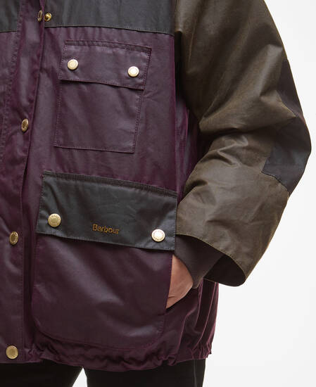 Keeley Waxed Jacket Merlot/Rustic/Beech/Muted Tartan
