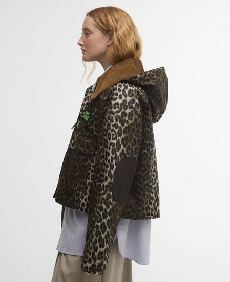 Barbour x GANNI Leopard Print Waxed Anorak Leopard Print/Classic