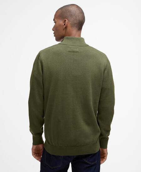 Cotton Half-Zip Jumper Winter Moss