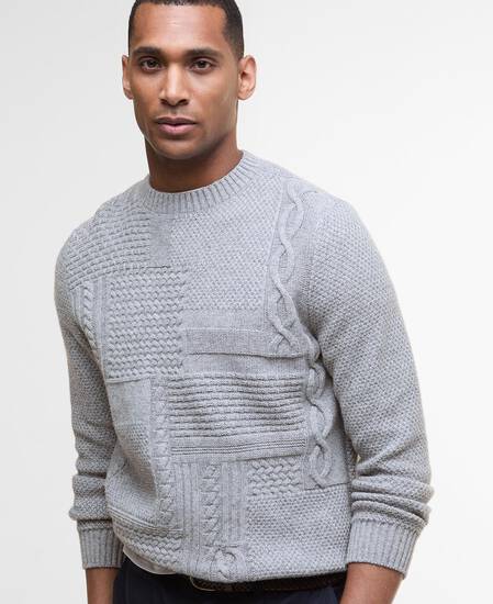 Casey Cable-Knit Crew Neck Jumper Grey Marl