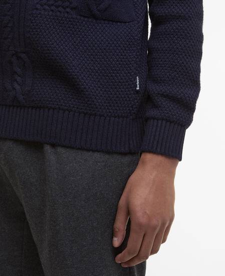 Casey Cable-Knit Crew Neck Jumper Navy
