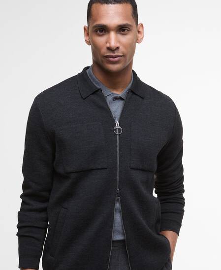Croscombe Zip-Up Cardigan Charcoal Marl