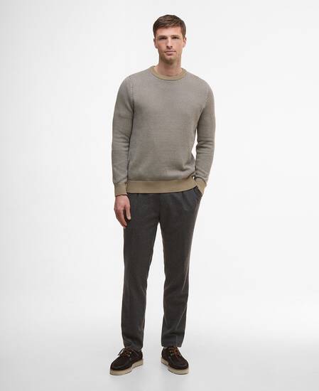 Wells Crew Neck Jumper Washed Stone