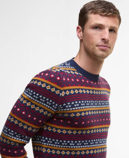 Easdale Fair Isle Crew Neck Jumper Navy