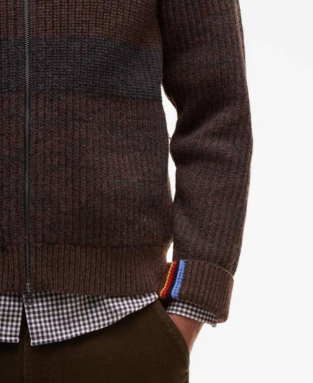 Paul Smith loves Barbour Knitted Bomber Jacket Rustic