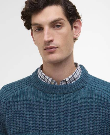 Paul Smith loves Barbour Saddle Crew Neck Jumper Rosette Blue