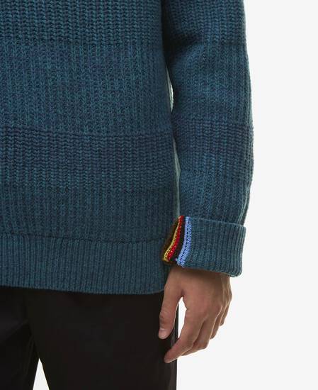 Paul Smith loves Barbour Saddle Crew Neck Jumper Rosette Blue