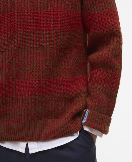 Paul Smith loves Barbour Saddle Crew Neck Jumper Rosette Red