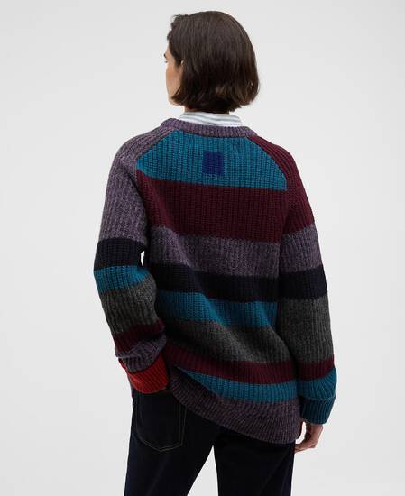 Paul Smith loves Barbour Multi Striped Crew Neck Jumper Multi Stripe