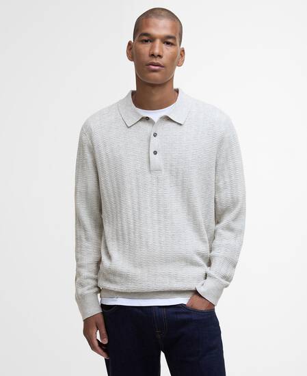 Smeaton Knitted Polo Grey Marl