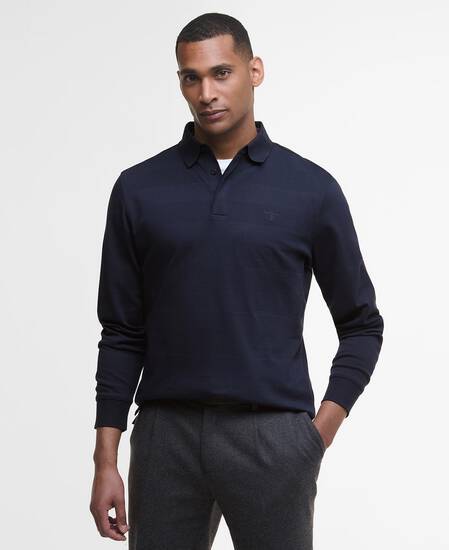 Waketown Tailored Long-Sleeved Polo Shirt Dark Navy