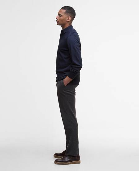 Waketown Tailored Long-Sleeved Polo Shirt Dark Navy