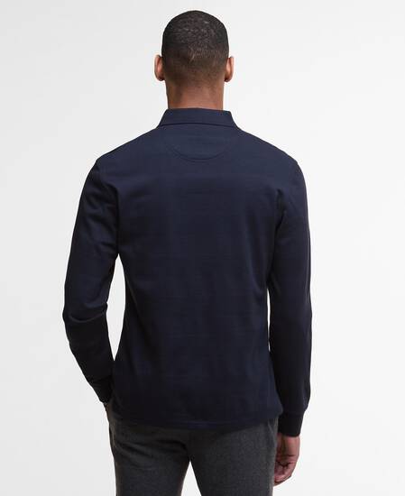 Waketown Tailored Long-Sleeved Polo Shirt Dark Navy