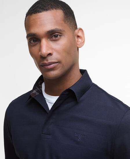 Waketown Tailored Long-Sleeved Polo Shirt Dark Navy