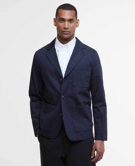 Bayview Herringbone Overshirt Navy