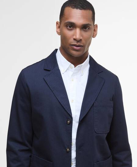 Bayview Herringbone Overshirt Navy