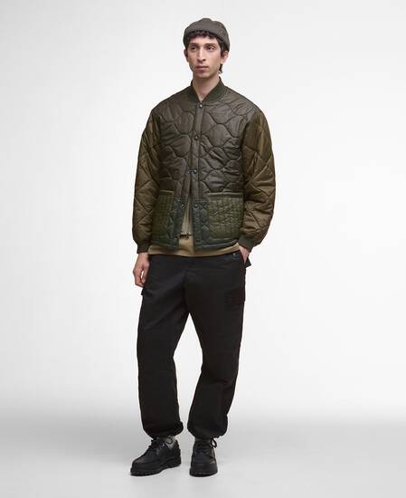Cording Quilted Jacket Army Green