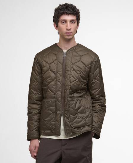 Re-Engineered Utility Liddesdale Quilted Jacket Dark Olive
