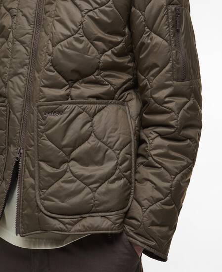 Re-Engineered Utility Liddesdale Quilted Jacket Dark Olive