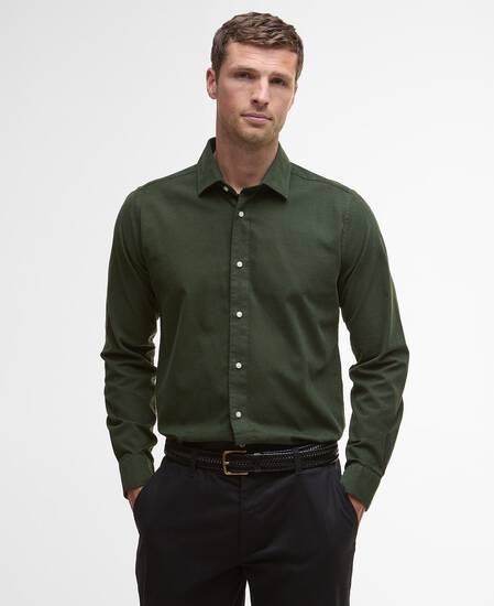 Runnymede Tailored Cord Shirt Forest