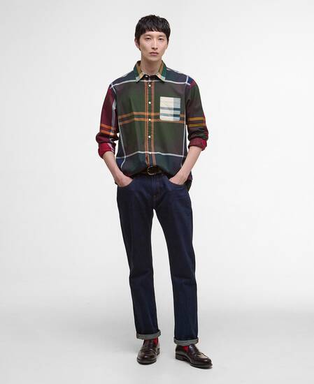 Patchwork Oversized Tartan Shirt Tartan Mix