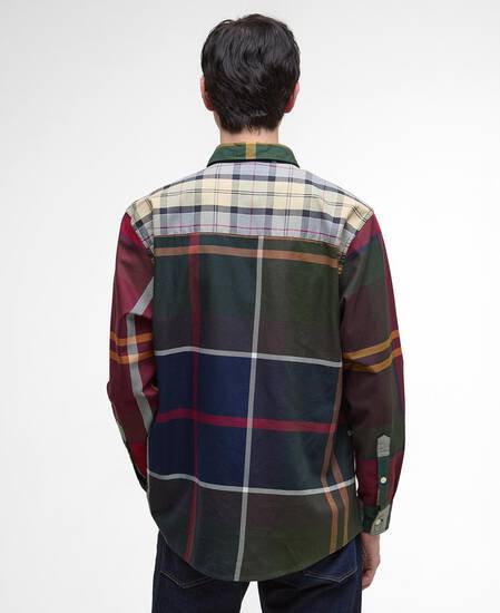 Patchwork Oversized Tartan Shirt Tartan Mix