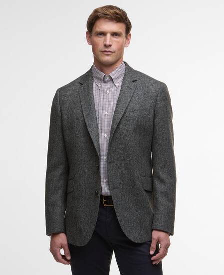 Firth Moons Herringbone Blazer Grey